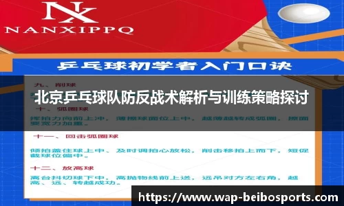 北京乒乓球队防反战术解析与训练策略探讨